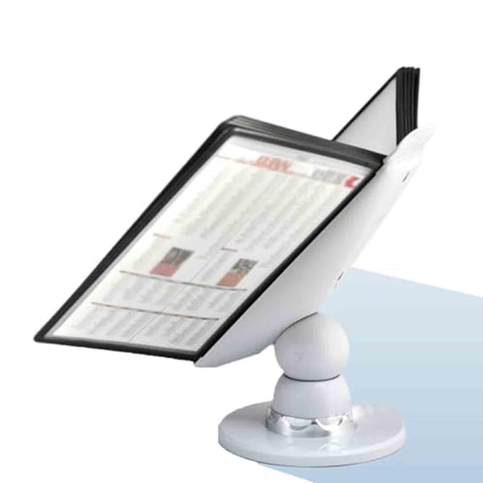 MYUYEE Desktop Document Holder - Wall-Mount File Organizer With 10 Double-Sided Panels, Multi-Function Desk Reference System, Desktop Flip Display Folder,Catalog Display Rack