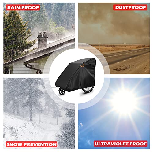 Faltgarage Abdeckung für Fahrradanhänger, Hundeanhänger & Lastenanhänger - Wasserdicht, UV-Schutz aus 210D Oxford