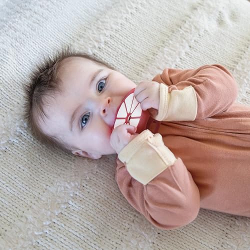 Image of Mangosteen and Watermelon Silicone Teethers Baby Teething Toys, Newborn Essentials Must Haves, Easy-to-Hold Design Teething Ball Baby Essentials, BPA-Free