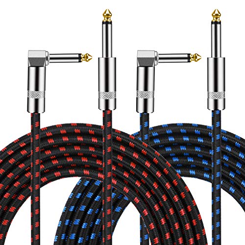 Guitar Instrument Cable 10ft with Noise Reduction (2-Pack)