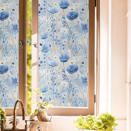 Vinilo decorativo para ventana 15.7x118 pulgadas azul miniatura 1