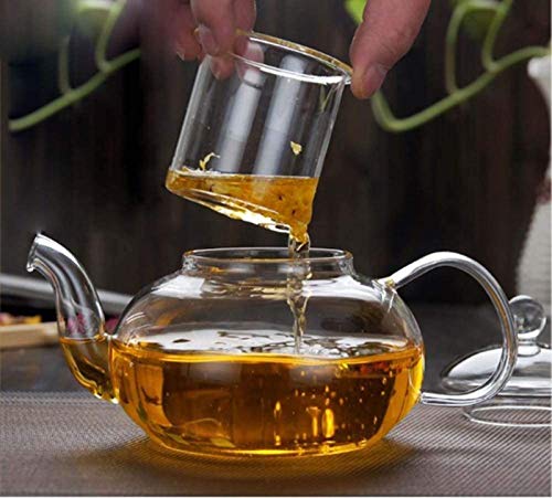 Bule com infusor de vidro Bule de chá de vidro de borosilicato Coador de chá para folhas soltas