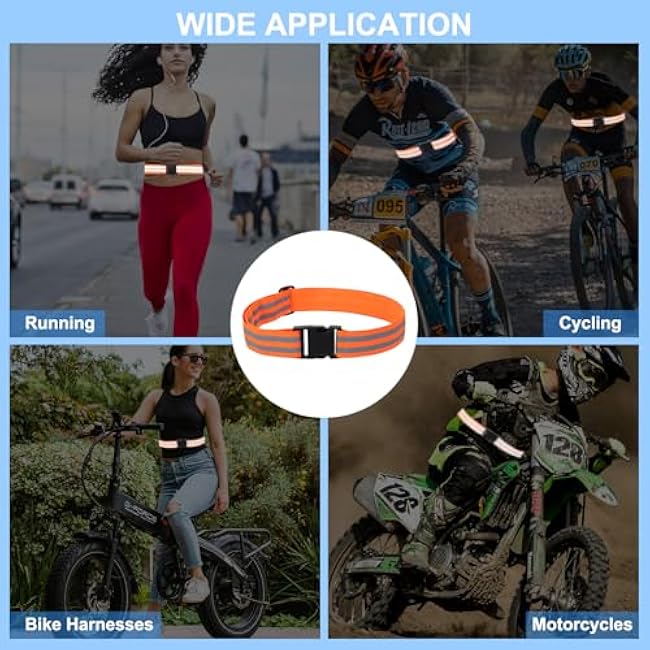 PATIKIL Adjustable Reflective Running Belt, Glow Pt Belt Sash for Cycling Walking