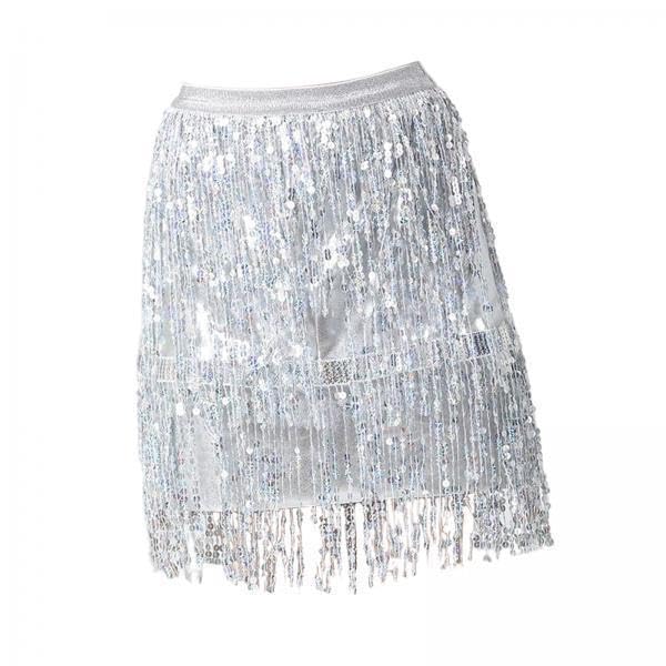 2xSequin Tassel Skirt Boho Fashion Sequins Fringe Skirt for Party Rave Women XL Argent | Clothing, Shoes & Accessories | Womens Clothing | Skirts-image-10