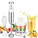 Stabmixer, Pürierstab Set 5 in1 800Watt 13 Vario Stabmixer Set Edelstahl mit Schneebesen, Zerkleinerer und Messbecher ,für Babynahrung, Smoothie, Suppen, Joghurt, Gemüse, Fleisch Püree