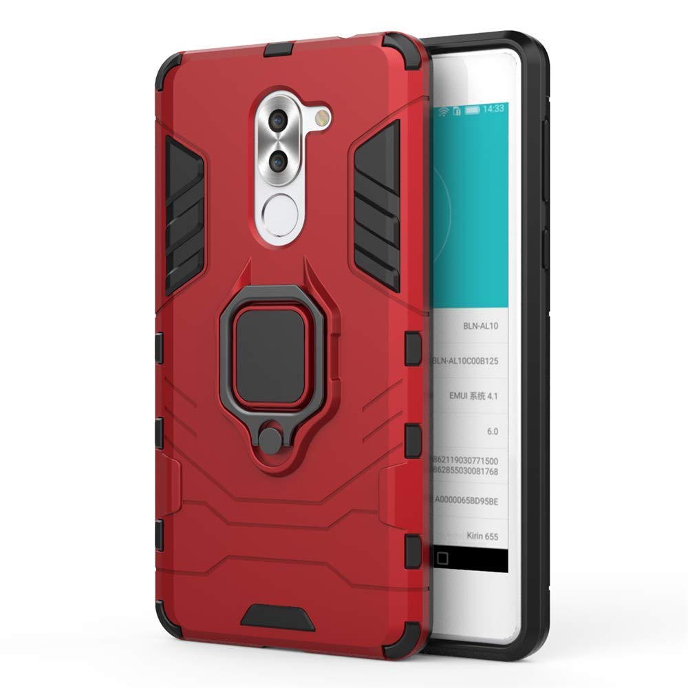 CHcase Huawei P40 Pro Funda, Anillo Metálico Sujeción Soporte Antichoque Rígido Caja (Funciona con el Montaje de Coche Magnético) Doble Capa Sólido Case Carcasa para Huawei P40 Pro -Black Plus Gray — view 64