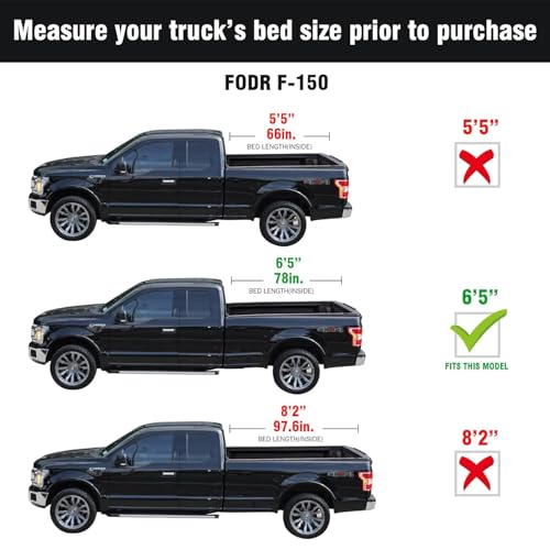 Image of Tutel Low Profile Hard Shell Flip-Up Truck Bed Tonneau Cover|Fits 2015-2026 Ford F-150 6.5' Bed (78 inch) - TTLTMLPFU017