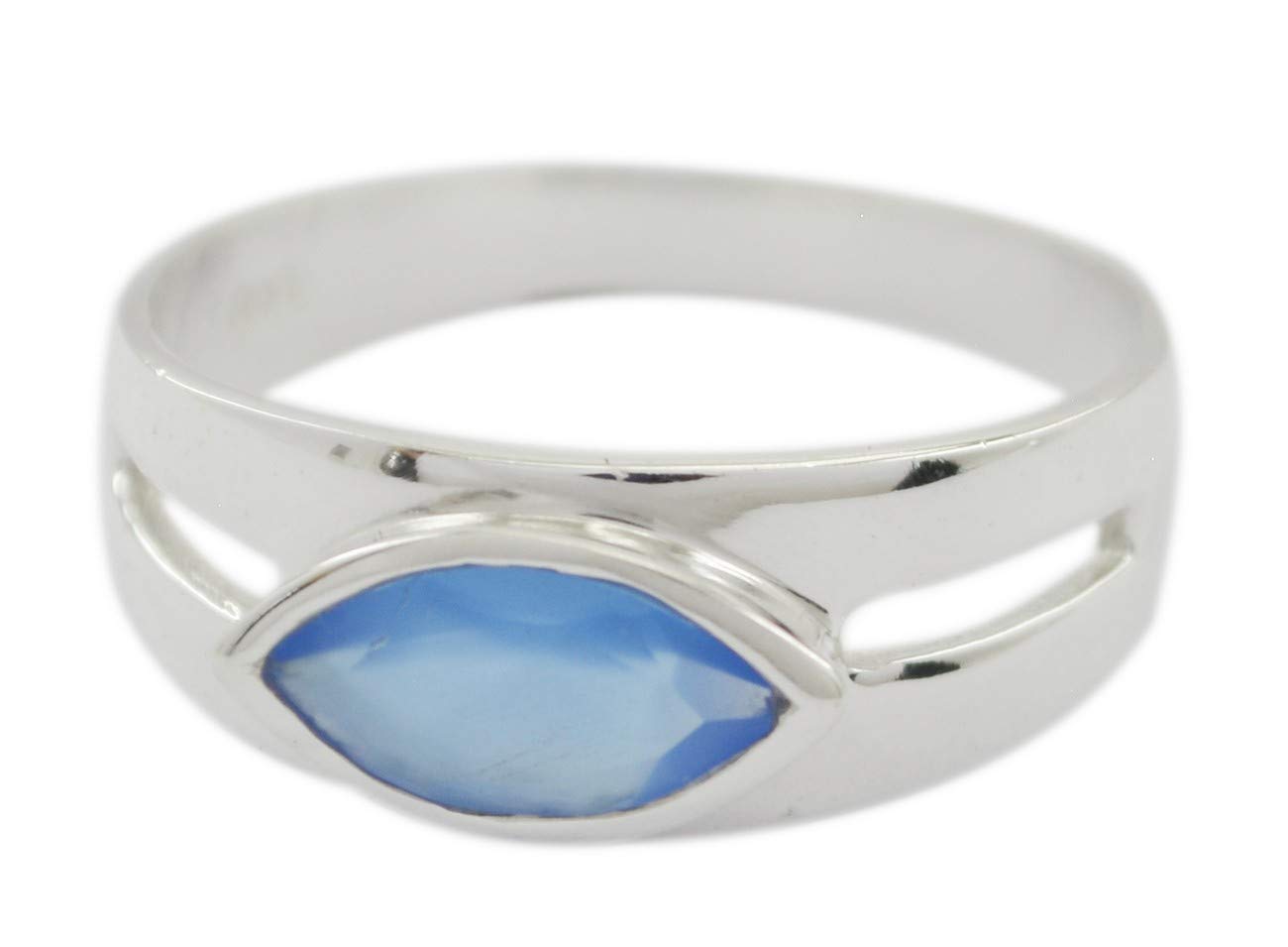 Bague artisanale RIYO argent 925 et véritable calcédoine - 3