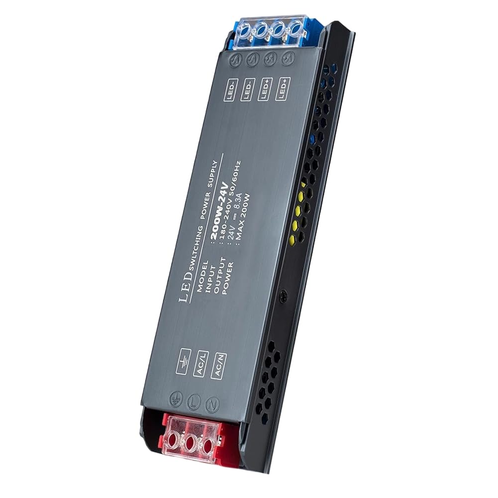 Jnchdghwa Power Supply Adapter 200W 24V DC LED Driver Low Voltage Transformer AC 110V to 24V DC
