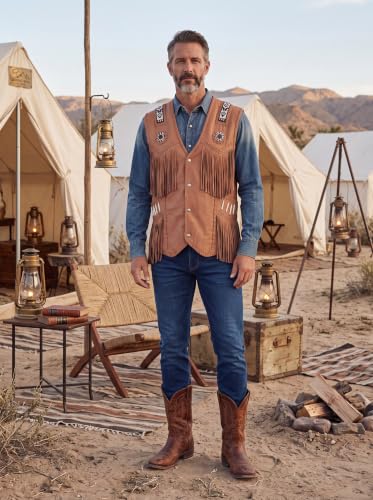 Image of Men's Western Suede Leather Vest