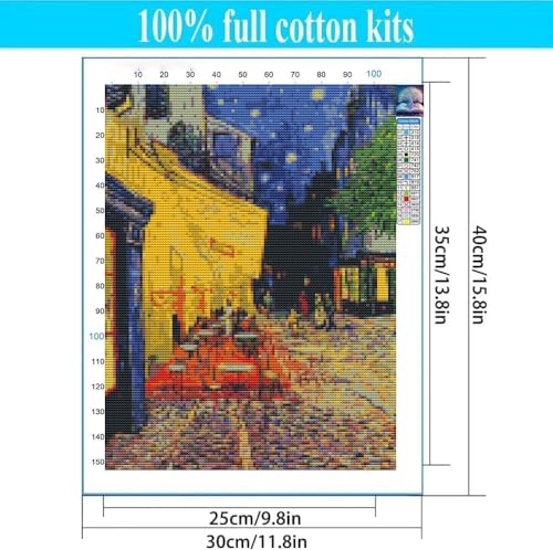 Image of 4 Pack Starry Night of Van Gogh Stamped Cross Stitch Kits - Counted Cross Stitch Kits for Beginners Adults,11 CT Patterns Dimensions Embroidery Kits Arts Craft Kits 12x16inch