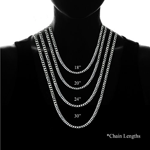 Sterling Silver Italian 4mm Diamond-Cut Cuban Curb Link Chain Necklace for Men Women4