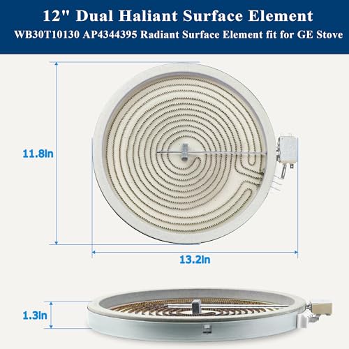 Upgraded WB30T10130 12-Inch Stove Burner fit for for GE Stoves Parts Efficient Heating Solution 204V 1800W 2700W