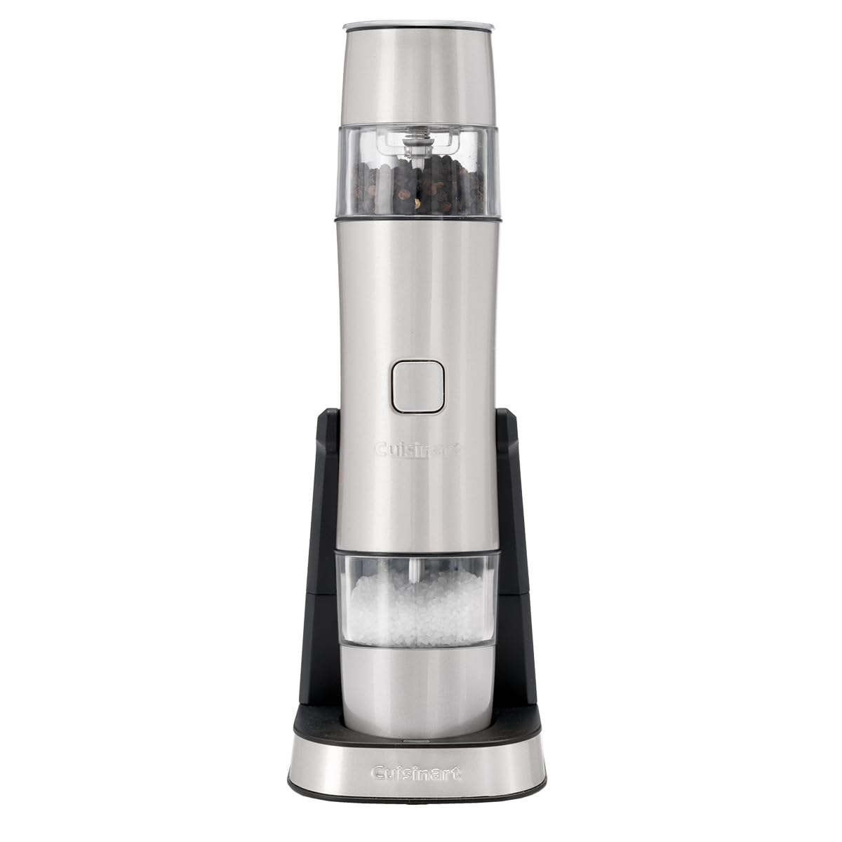 Cuisinart SG6SE - Macina Sale& Pepe Ricaricabile, Base di Apoggio e Ricarica, Diversi Gradi di Macinazione, Lame in Ceramica, Pearl, Grigio perla