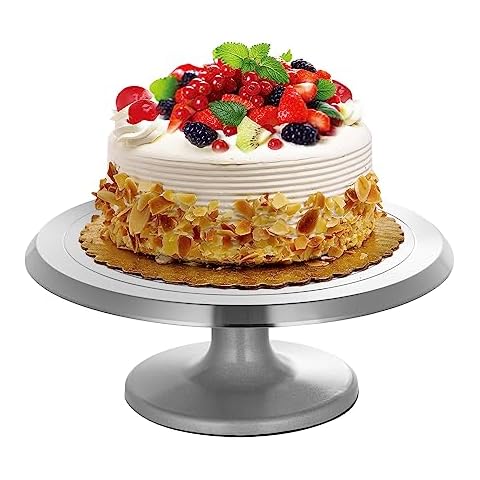 Holdfiturn 12 Inch Aluminium Cake Turntable Cover