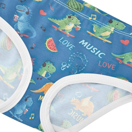 Joisal Fancy Toddlers Underwear Floral 2t Cotton Panties Little Girl Cartoon Dinosaurs Music Kids Undies Briefs4