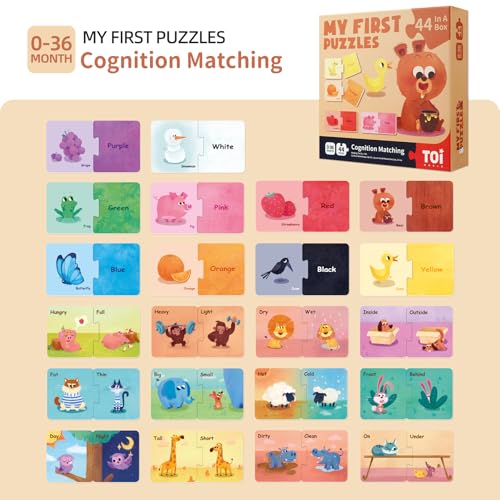 Image of TOI 6 Pack Large Piece Toddler Jigsaw Puzzles for Kids Ages 2-4 - Cognition | My First Puzzle, Animal Shaped Floor Puzzles for Beginner, Preschool Learning Game, Educational Activity for Boys Girls Gift
