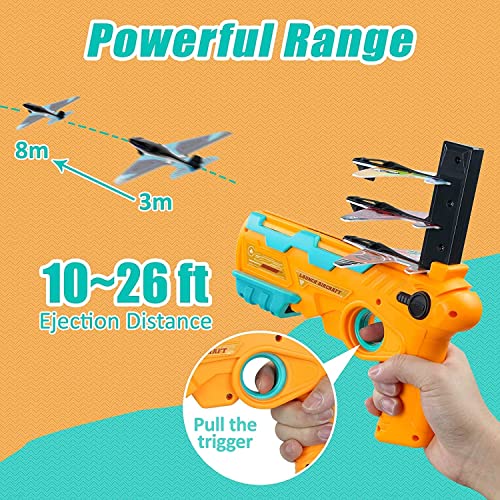 Image of Magicwand One Click Ejection Catapult Foam Plane Launcher Gun Toy For Kids【3 Yrs & Up】【Colors as Per Stock】【Pack of 2 Plane Guns】