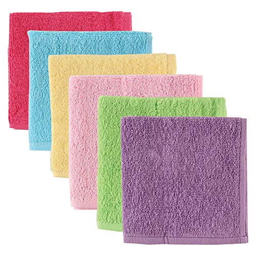 Image of Luvable Friends Unisex Baby Super Soft Cotton Washcloths, Pink, One Size