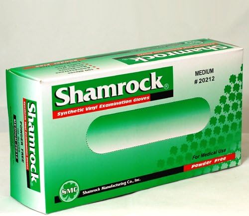 Shamrock 20213 Powder Free Vinyl Gloves , Box, Glove, Large Width 105 +/- 10 mm
