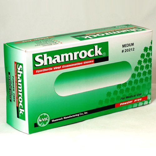 Shamrock 20213 Powder Free Vinyl Gloves , Box, Glove, Large Width 105 +/- 10 mm