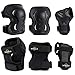 Monbessi Protection Roller Enfant Adulte, Ajustable Genouillères Coudières Protège-Poignets Sets de Protection Enfant, pour Roller, Patinage, Skateboard, Vélo(6 Pièces, Noir) (Noir, M)