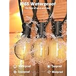 SUNSGNE G40 LED Globe Outdoor String Lights Waterproof Shatterproof, 25FT Outdoor Globe Lights with 25 LED Plastic Clear Light for Café Bistro Porch Pergola Tents Balcony Decor, Black Wire - Image 4