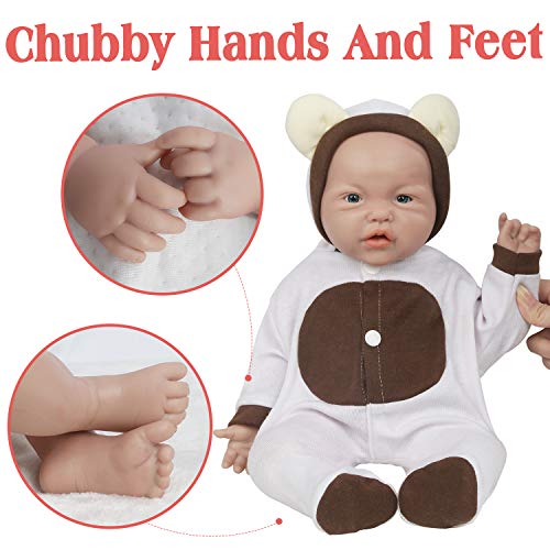 Vollence 43 cm Vollsilikon Baby Dolls, Nicht Vinyl Puppen,Lebensechte Baby Doll, Reborn Baby Doll, Newborn Baby Doll, Realistische Baby Dolls - Mädchen – Bild 5