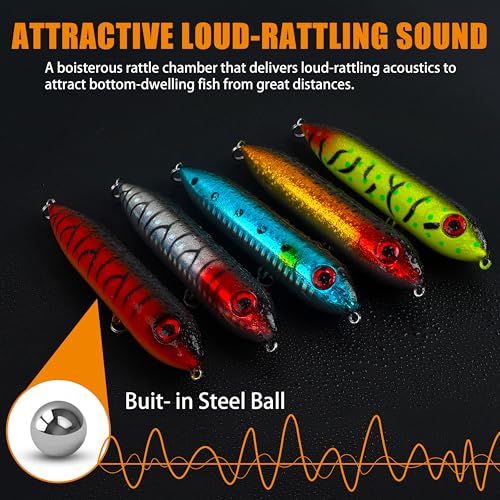 image for AGOOL Catfish Rattling Line Float Lure for Catfishing Catfish Spook Ra