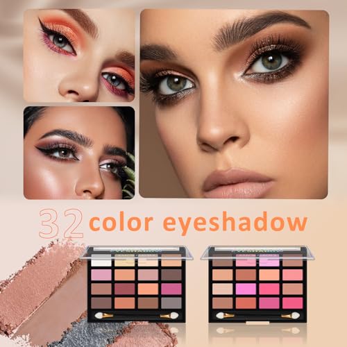 All-in-One-Makeup-Kit-for-Women-Full-Kit-Includes-EyeshadowFoundationEyelinerMascaraEyebrow-pencilContour-Stick-Makeup-Brush-Makeup-Sponge-Make-Up-Gift-Set-for-Women-Teens