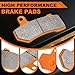 ALLIE ZENG High-Performance Motorcycle Brake Pads - Carbon Fiber, Low Noise, Compatible with Fit for Daytona 675 Street Triple R 675 2006 2007 2008 2009 2010 2011 2012, Easy Install, FA347F FA140R