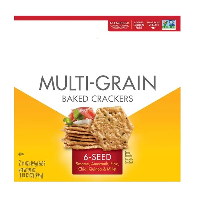 MultiGrain Baked Crackers 6 Seed (Sesame, Amaranth, Flax