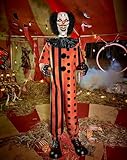 Spirit Halloween 6 Ft. Two-Faced Teddy Animatronic, Halloween Decorations, Animated Props, Life-Size Scary Clown, Multicolor