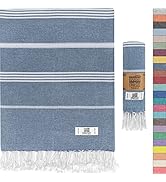 EPHESUS TOWELS Turkish Beach Towel - Turkish Cotton - 39x71 inch Oversized - Turkish Towel for Be...