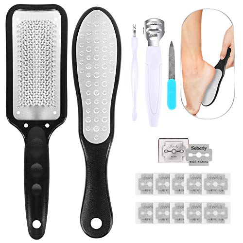 Feagar Lima Pies para quitar Dureza y Callo Duro, Kit Pedicura Lija para Durezas Pies, Raspador para Talones Secos y Agrietados