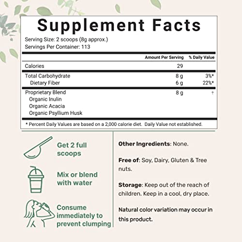 image for Micro Ingredients Organic Soluble Prebiotics Fiber Supplement (Inulin,