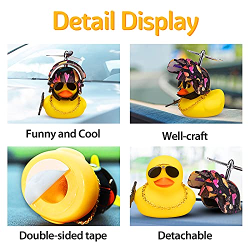 Image of wonuu Rubber Duck Car Ornaments, Squeeze Duck Dashboard Decorations Bicycle Decor for Cycling Motorcycle & Bicycle Accessories Decorations (Love-L&G)