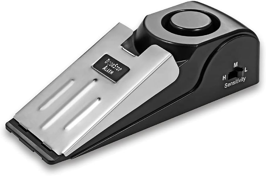 Door Stop Alarm, Portable Wedge-Shaped Door Security Stopper Alarm