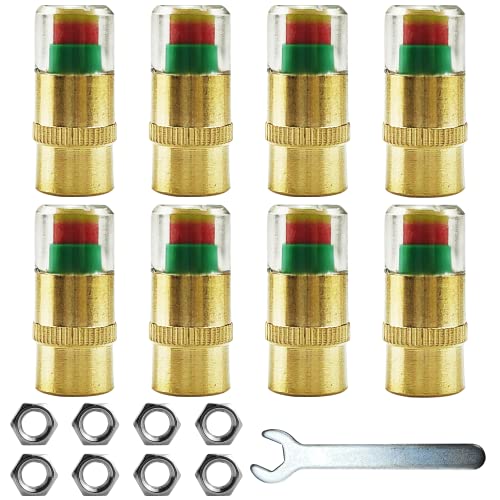 Lot de 8 Capuchons de Valve de Surveillance de la Pression des pneus de Voiture, adaptés à la Plupart des modèles de Voiture (Pression des pneus 2,4 Bar),...