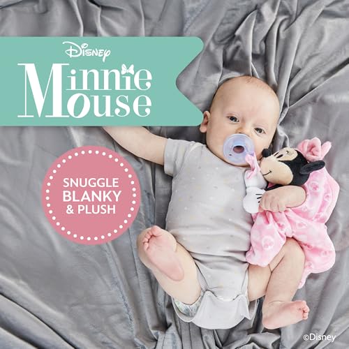 Image of KIDS PREFERRED Disney Baby Minnie Mouse Plush Stuffed Animal Snuggler Lovey Security Blanket - Pink,13.18 inch x 13.18 inch x 3.62 inch