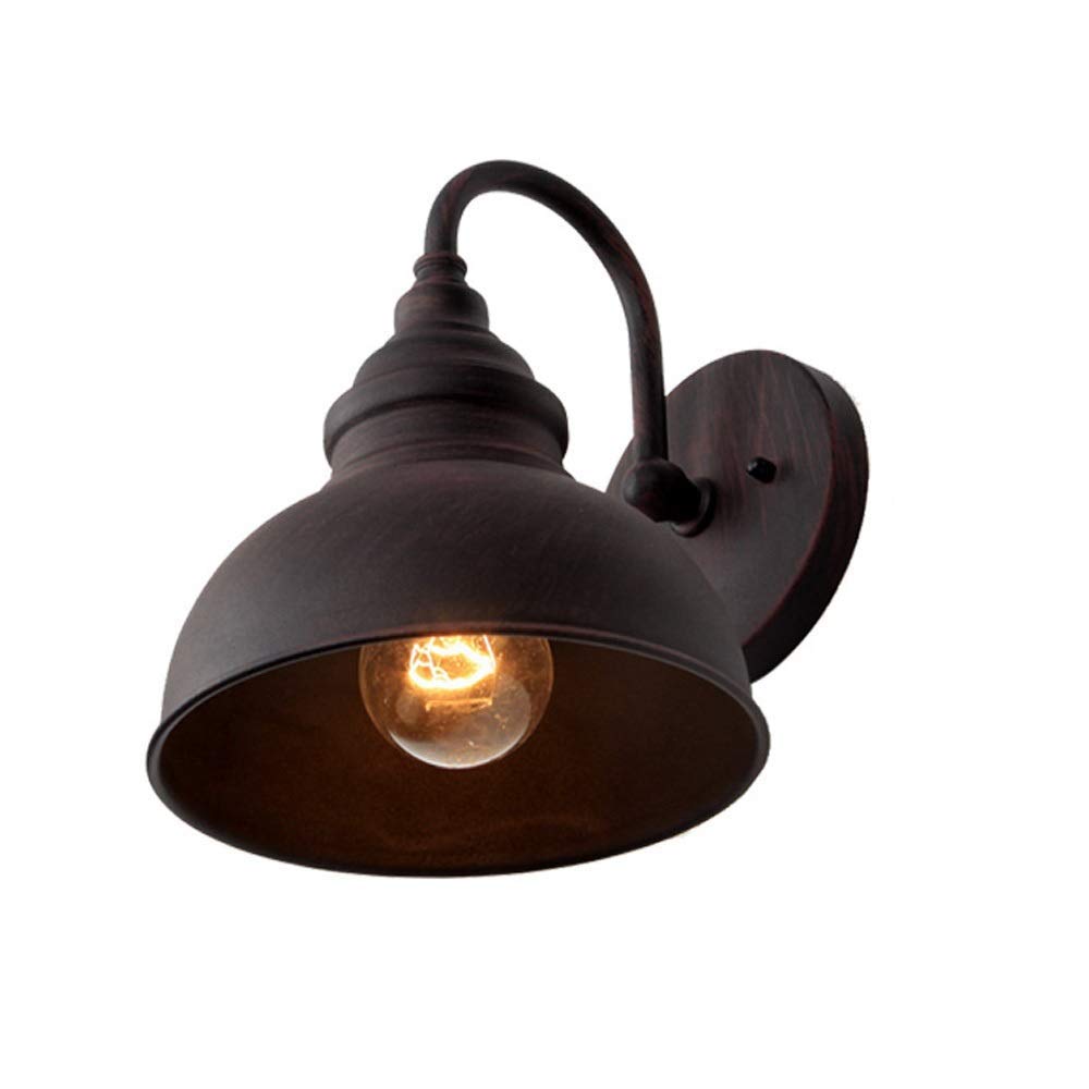 Retro Rust Wall Sconce Lighting Gooseneck Barn Flat Lights Industrial Vintage Farmhouse Wall Lamp - Outside Wall Light Fixtures, Hardwired (1 Pack)
