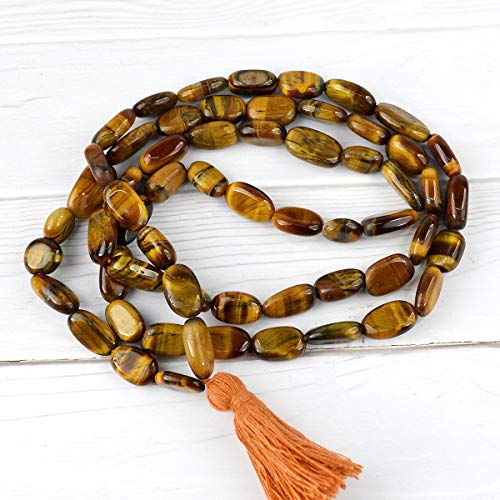 Image of Natural Oval Crystal Beads Mala Necklace Collection for Men & Women, Reiki Energized Gemstone Jewellery for Meditation, Mindful Living, Spiritual Decor & Everyday Fashion Styling