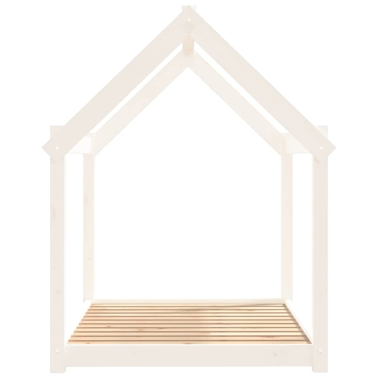 Homgoday Białe legowisko dla psa 111 x 80 x 100 cm z litego drewna sosnowego, wystrój klatki dla psa klatka dla psa wewnętrzna Kennel dla psów klatki dla psów na zewnątrz ogrodzenie dla psa