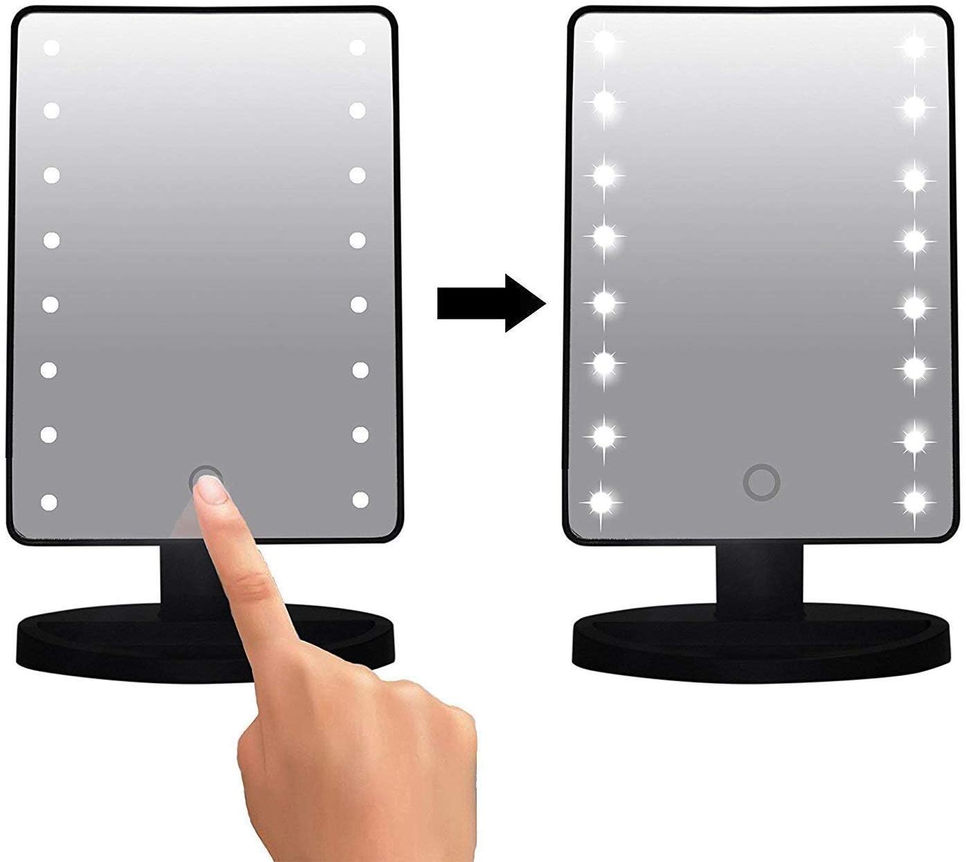 GLOWICK Adjustable Brightness 22 LED Vanity Mirror Lights | Portable Studio Glow Vanity Makeup Natural Light for Makeup Dressing Table Top | Square Mirror for Shaving Cosmetic Counter top (1Pcs) 2