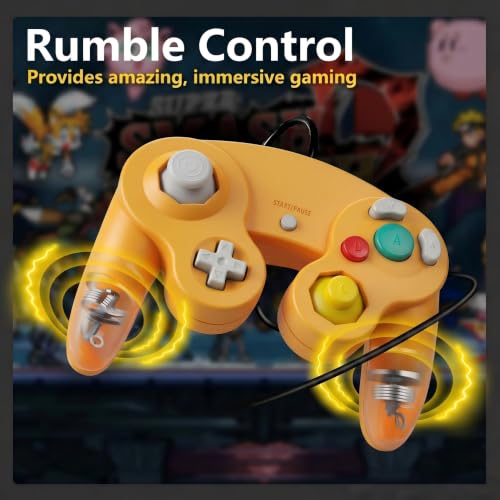 Image of FIOTOK Gamecube Controller,Wired Controller for Wii & Gamecube-Green&Orange