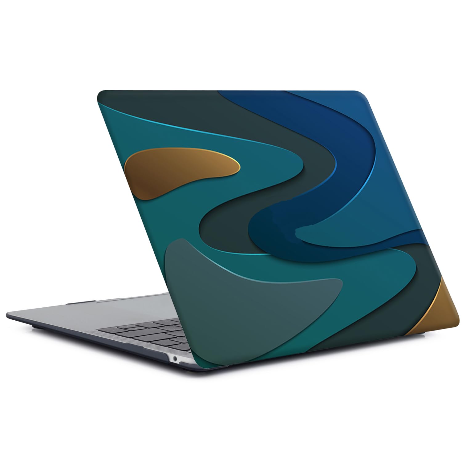 Coque MacBook Air 13" 2010-2017 Modèle A1466/A1369 - Housse Rigide Protection Anti-Choc (Design Marbre Vert Pailleté)