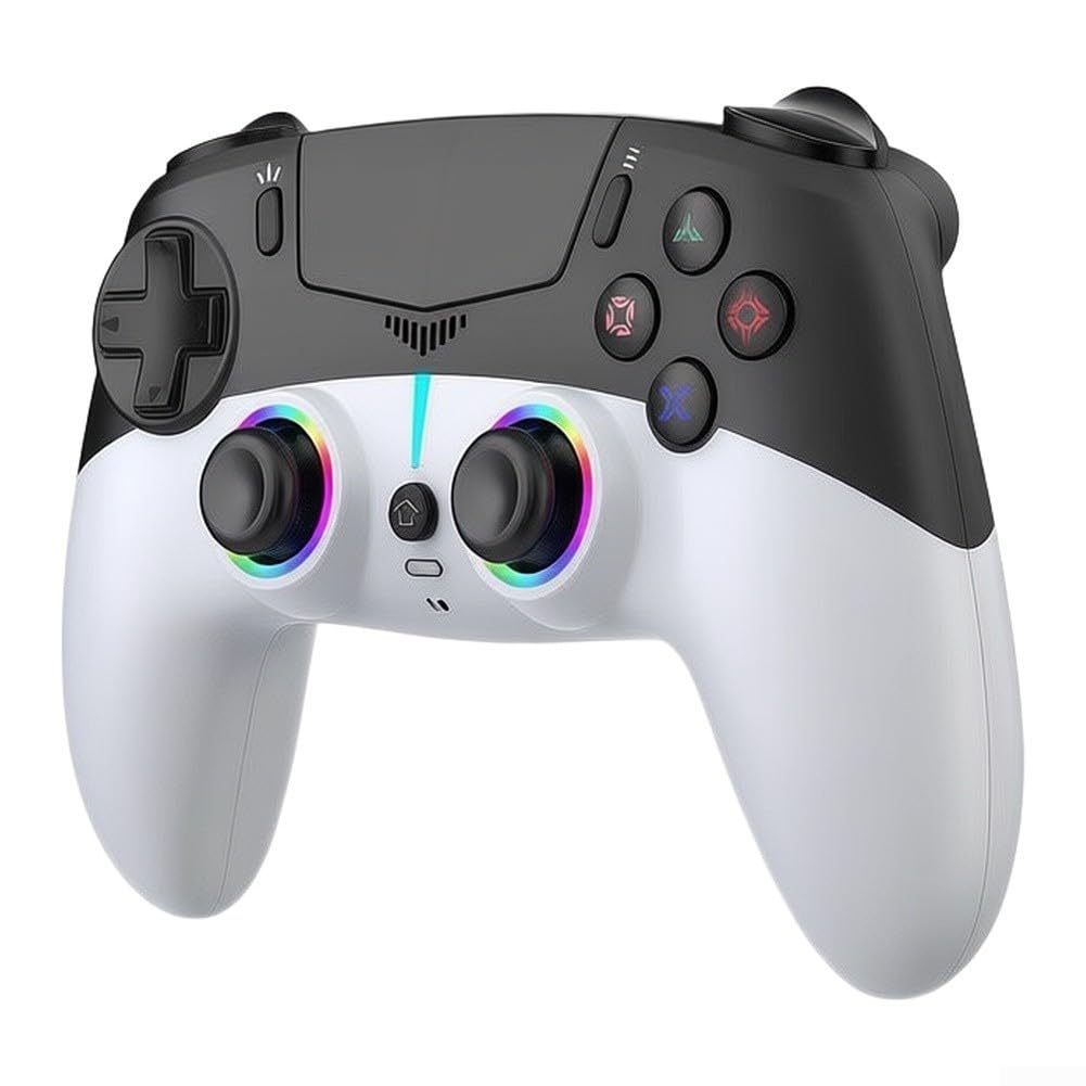 Manette sans fil pour PS5 avec RVB pour éclairage et micro sans fil (rouge)