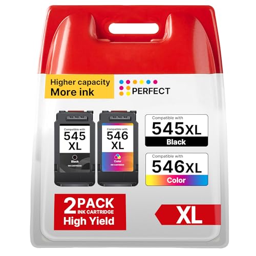 Washope PG-545XL CL-546XL Cartouche d'encre Remplacement pour Canon 545 546 Cartouche pour Canon Pixma MX495 TS3150 TS3350 TS3151 TS3450 MG2550S MG2555S MG3050 MG2950 MG3051 (1 Noir, 1 Couleur)