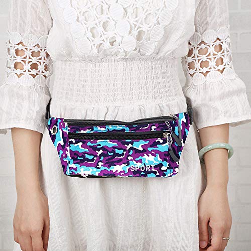 Pacote de cintura, Romacci Moda feminina camuflagem impressa pacote de cintura esportiva ao ar livre