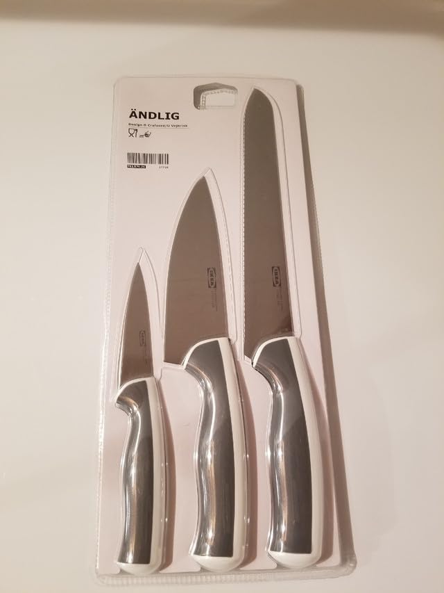 Ikea Knife Set Bread Cook Paring Gray White (3 Piece)